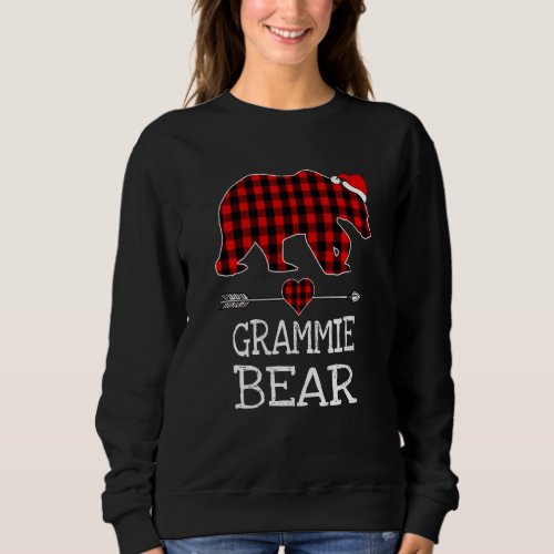 Grammie Bear Christmas Pajama Red Plaid Buffalo Fu Sweatshirt