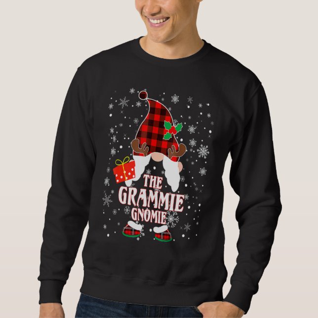 Grammie Gnome Buffalo Plaid Matching Family Christ Sweatshirt (Front)