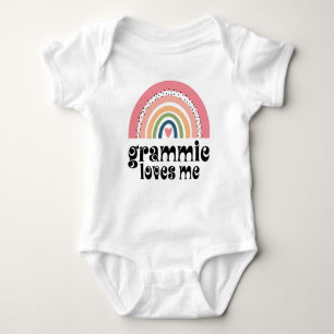Grammie Loves Me Boho Rainbow Granddaughter Baby Bodysuit