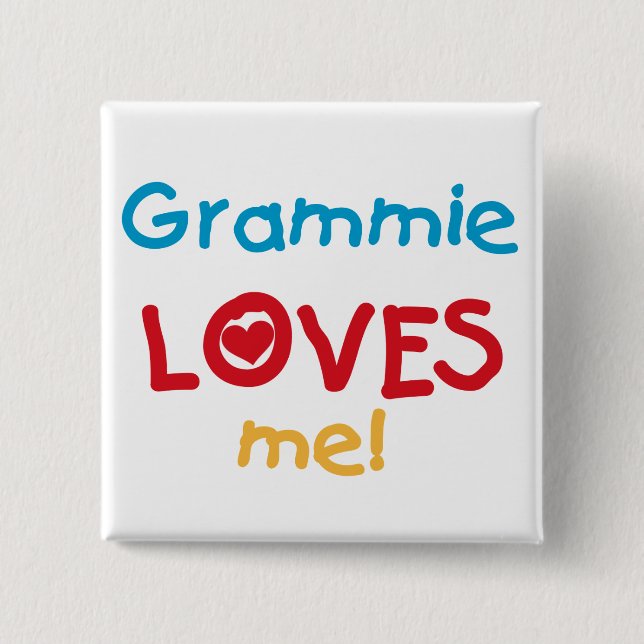 Grammie Loves Me T-shirts and Gifts Button (Front)