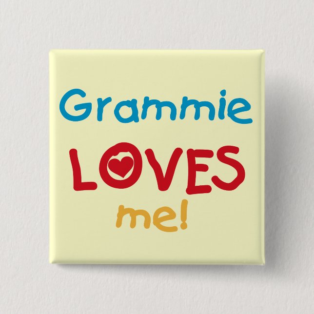 Grammie Loves Me T-shirts and Gifts Button (Front)