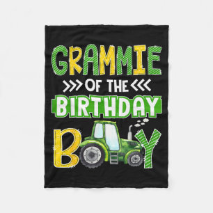 Grammie Of The Birthday Boy Tractors Farm Trucks F Fleece Blanket