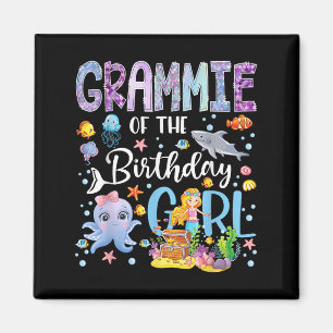 Grammie Of The Birthday Girl Mermaid Ocean Aquariu Magnet