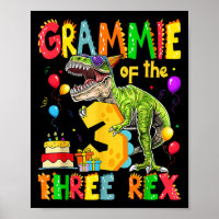 Grammie Of The Three Rex 3rd Birthday Boy Dinosaur