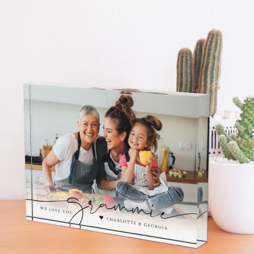 Grammie Script Overlay  We Love You Photo Block