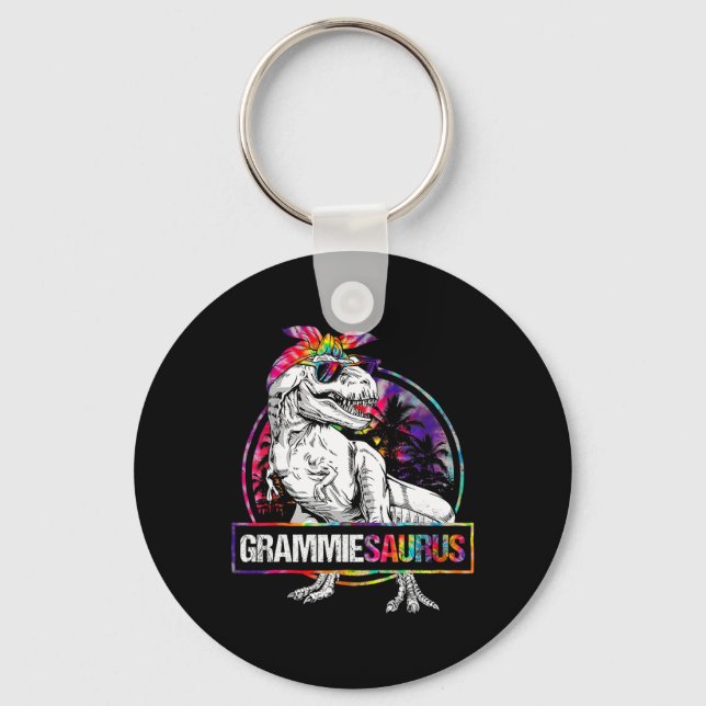 Grammiesaurus Dinosaur Grammie Saurus Matching Tie Keychain (Front)