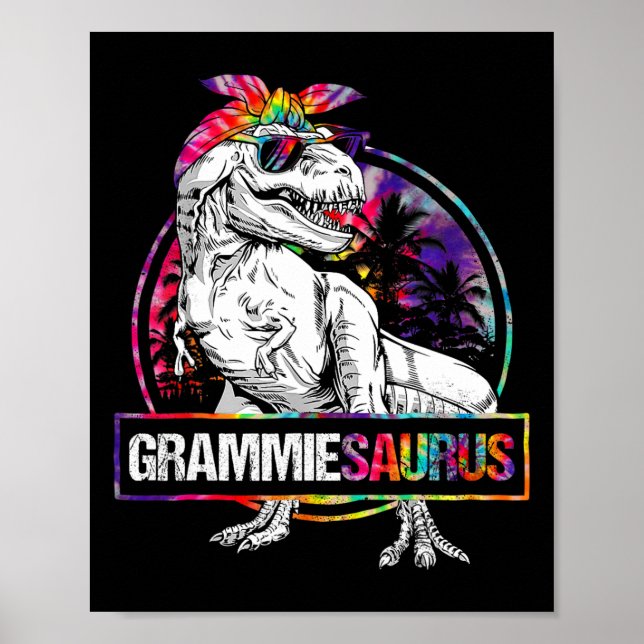 Grammiesaurus Dinosaur Grammie Saurus Matching Tie Poster (Front)