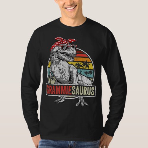 Grammiesaurus T Rex Dinosaur Grammie Saurus Family T_Shirt