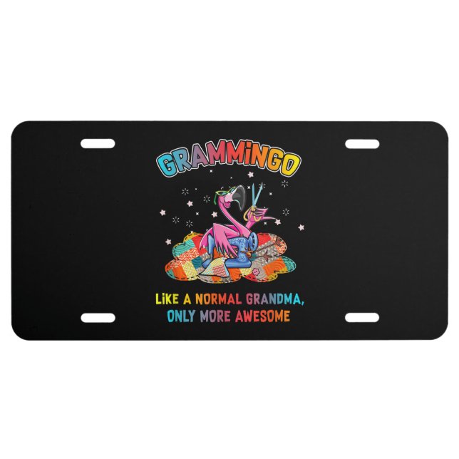 Grammingo Like A Normal Grandma Quilting License Plate (Front)
