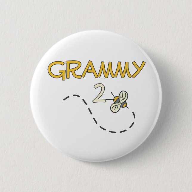 Grammy 2 Bee Pinback Button (Front)