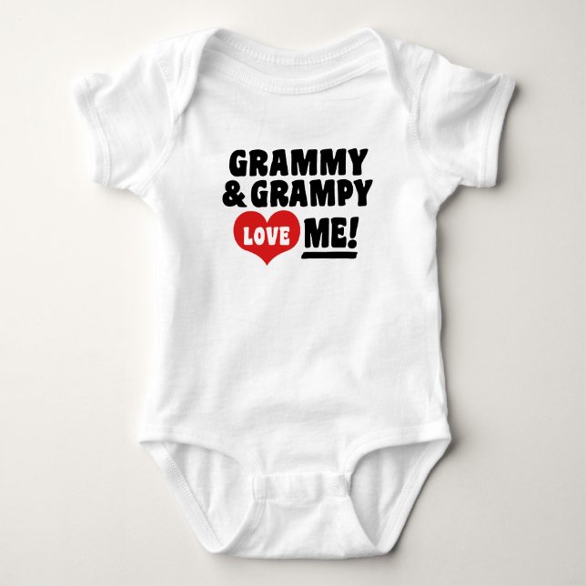 Grammy And Grampy Love Me Baby Bodysuit (Front)