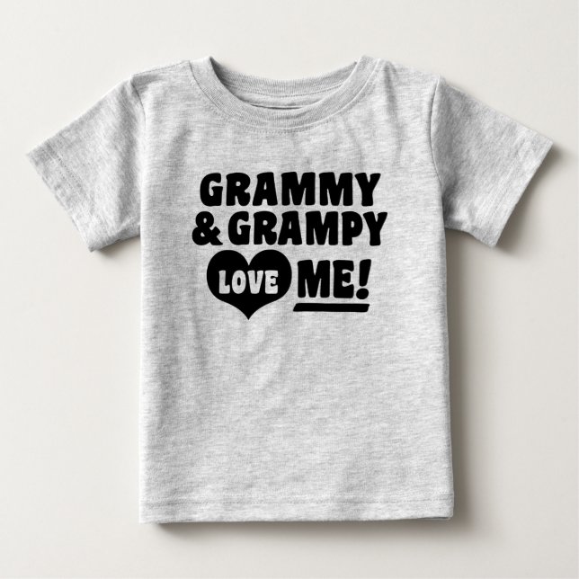 Grammy And Grampy Love Me Baby T-Shirt (Front)