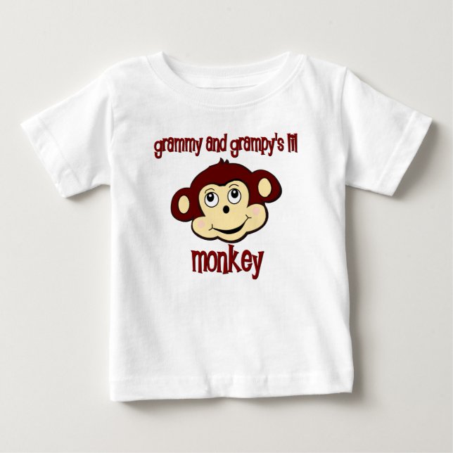 Grammy and Grampy's lil monkey Baby T-Shirt (Front)