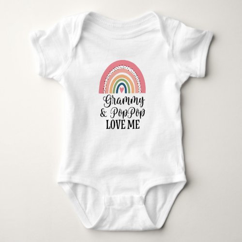 Grammy and PopPop Love Me rainbow Baby Bodysuit