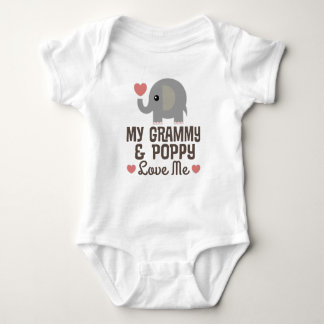 Grammy and Poppy Love Me elephant Baby Bodysuit
