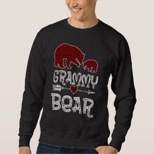 Grammy Bear Buffalo Red Plaid Arrow Christmas Paja Sweatshirt