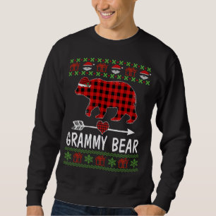Grammy Bear Santa Red Plaid Family Pajamas For Chr Sweatshirt