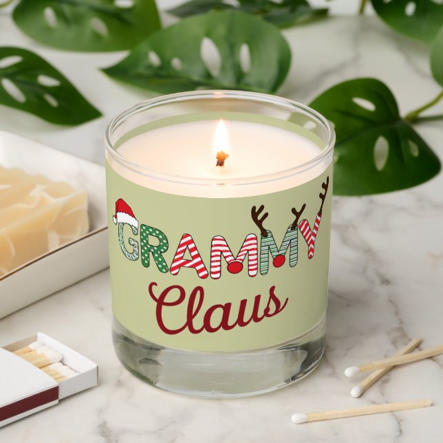 Grammy Claus Christmas Grandma Gift Xmas  Scented Candle (Lit)
