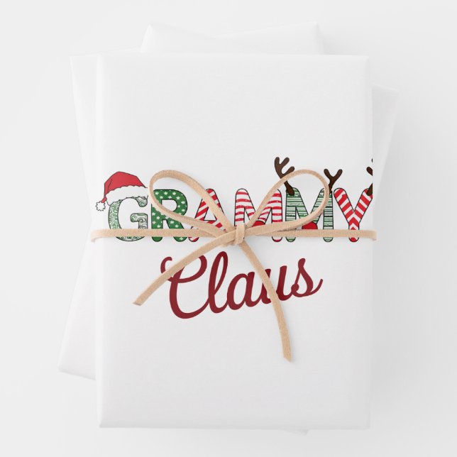 Grammy Claus Christmas Grandma Gift Xmas  Wrapping Paper Sheets (In situ)