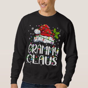 Grammy Claus Christmas Lights Pajama Family Matchi Sweatshirt