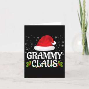 Grammy Claus Christmas Lights Santa Pajama Family  Card