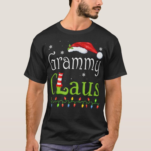 Grammy Claus Funny Family Santa Pajamas T-Shirt (Front)