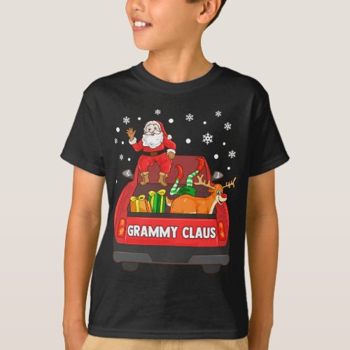 Grammy Claus Red Truck Santa Reindeer Elf Christma T_Shirt