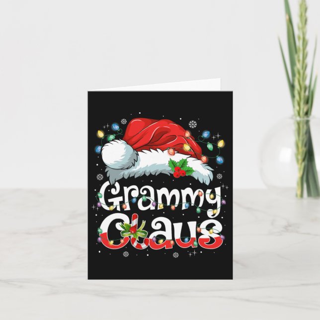Grammy Claus Xmas Santa Matching Family Christmas  Card (Front)