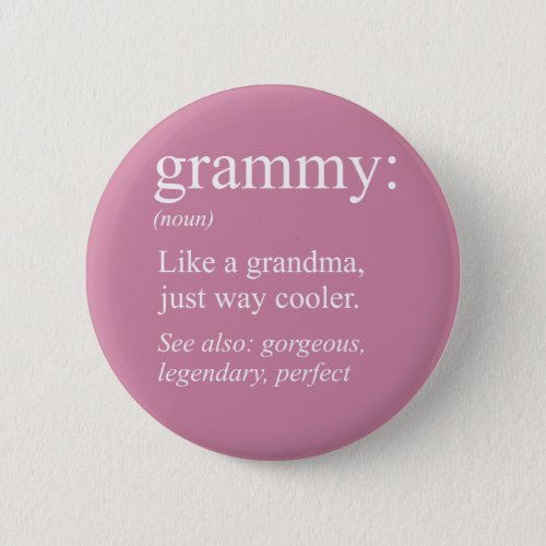 Grammy Definition Grandma Nana Gift Button