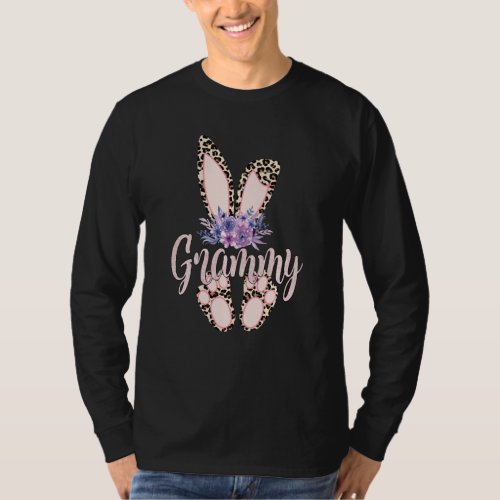 Grammy Easter Bunny Cheetah Leopard Print Mothers T_Shirt