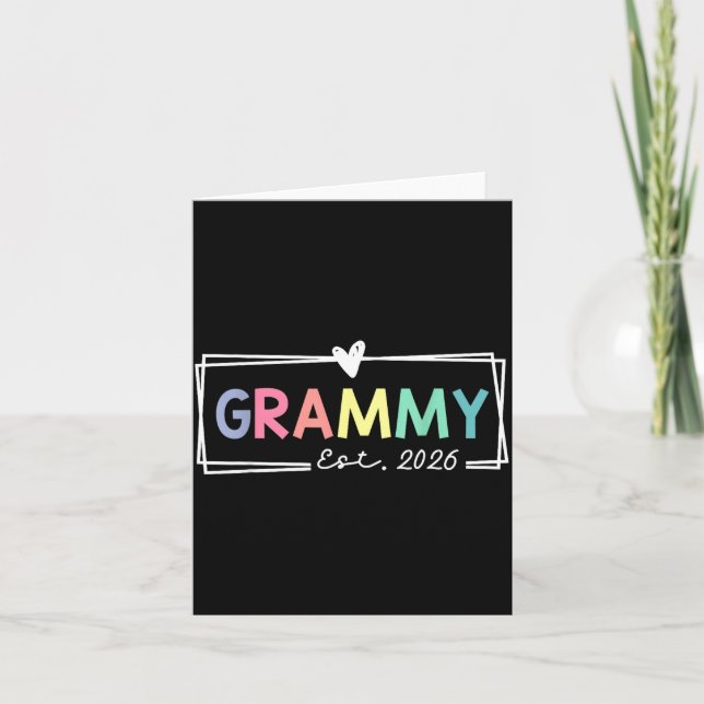 Grammy Est 2026 Promoted To Grandma 2026 For Grand Card (Front)