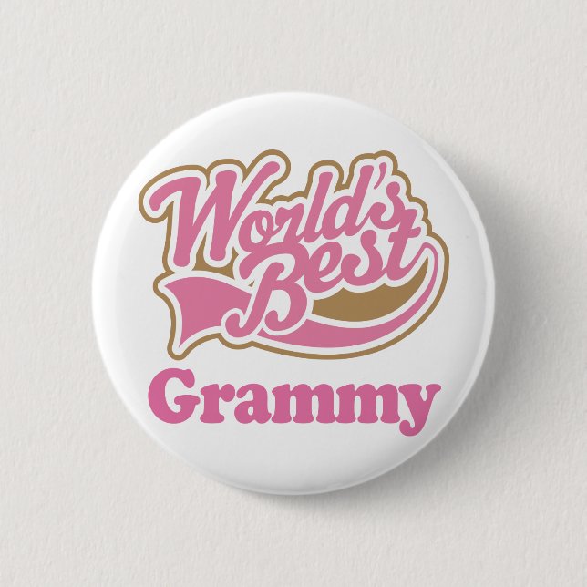 Grammy Gift Pink Pinback Button (Front)