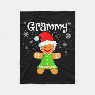 Grammy Gingerbread Family Matching Christmas Women Fleece Blanket