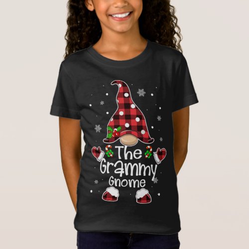 Grammy Gnome Red Plaid Matching Family Christmas P T_Shirt