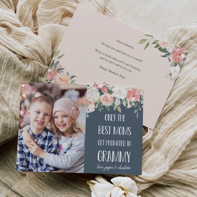 Grammy Grandmother Mother's Day Flat Photo Card (Creator Uploaded)