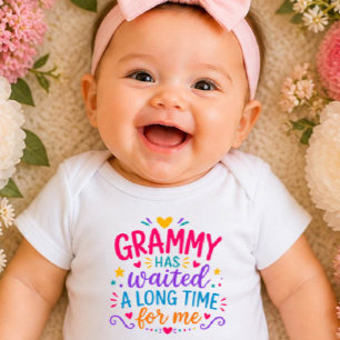 Grammy Has Waited Colorful Baby Bodysuit