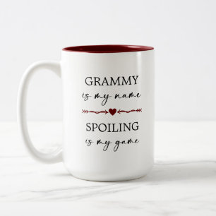 Grammy is my Name Spoiling is my Game Photo Gift Two-Tone Coffee Mug