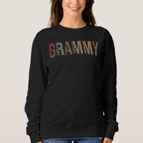 Grammy Leopard Print Mom Cute Mothers Day  Grandma Sweatshirt
