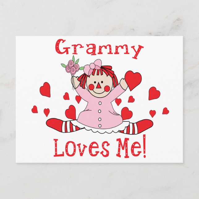 Grammy Love's me Rag Doll Postcard (Front)