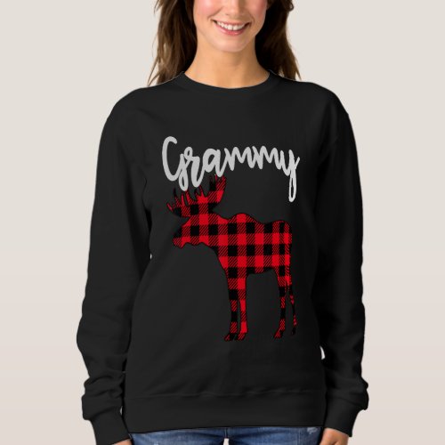 Grammy Moose Buffalo Red Plaid Christmas Pajama Fa Sweatshirt