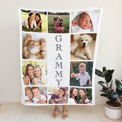Grammy Multi_Photo Collage Personalized Sherpa Blanket