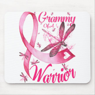 Grammy Of A Warrior Dragonfly Breast Cancer Mouse Pad