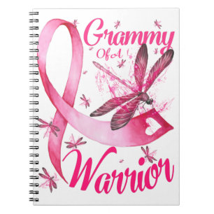 Grammy Of A Warrior Dragonfly Breast Cancer Notebook