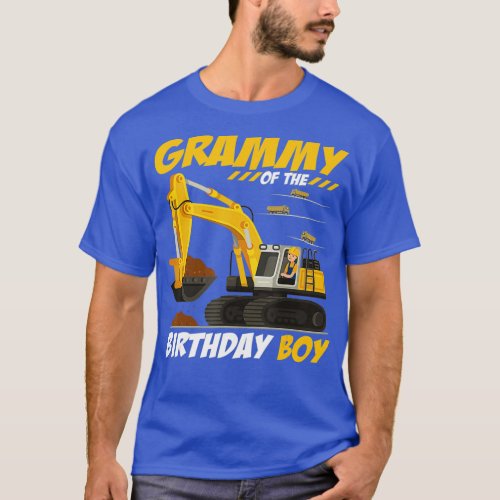 Grammy Of The Birthday Boy Construction Birthday T_Shirt