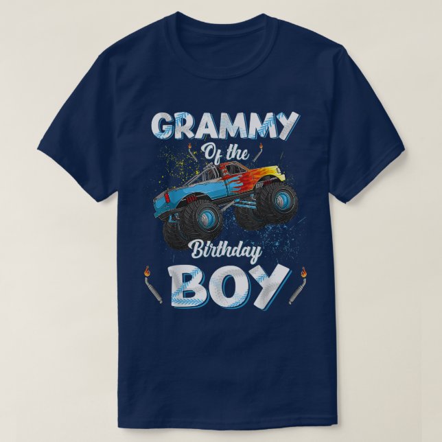 Grammy Of The Birthday Boy Monster Truck Bday Wome T-Shirt (Design Front)