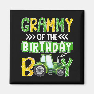 Grammy Of The Birthday Boy Tractors Farm Trucks Fa Magnet