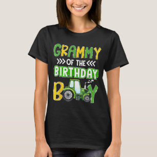 Grammy Of The Birthday Boy Tractors Farm Trucks Fa T-Shirt