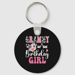 Grammy Of The Birthday Girl Farm Cow 1st Birthday Keychain