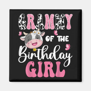 Grammy Of The Birthday Girl Farm Cow 1st Birthday  Magnet