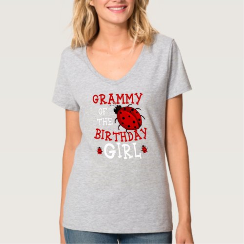 Grammy Of The Birthday Girl Ladybug Bday Party T_Shirt